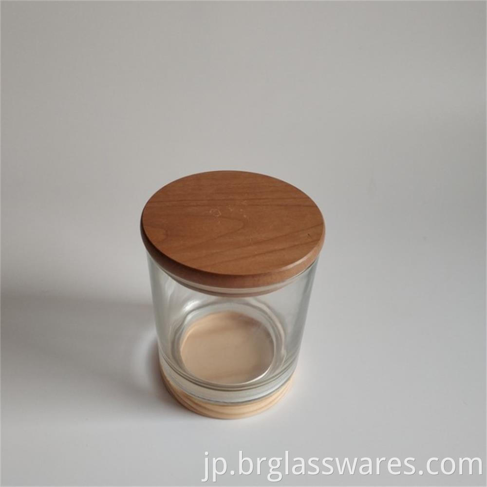 wooden top and wooden bottom glass candle jar4